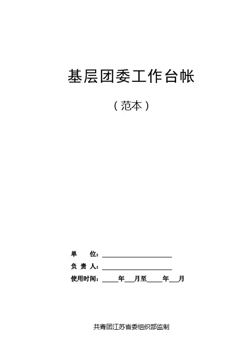 基层团委工作台帐