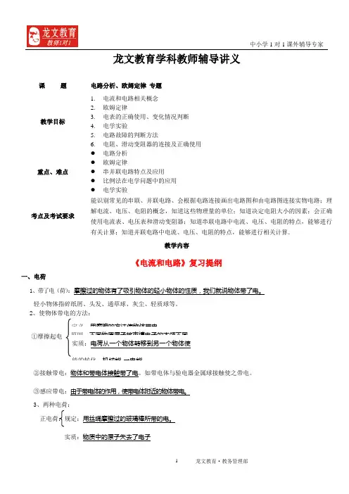 讲义 电路、欧姆定律 专题