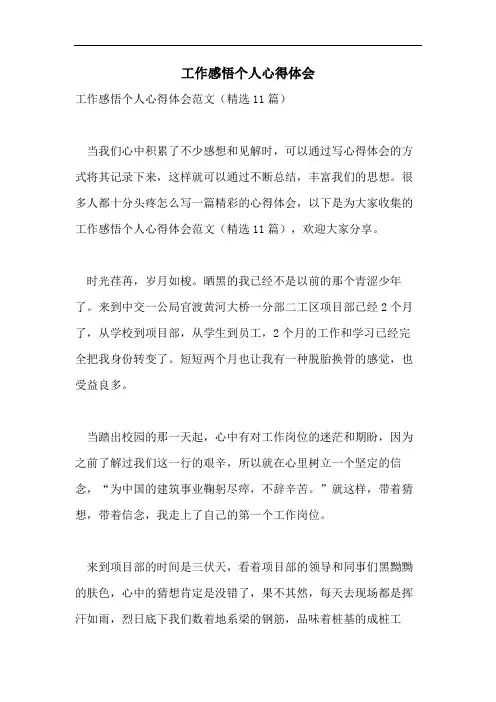 工作感悟个人心得体会
