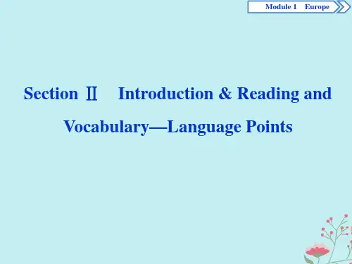 2020学年高中英语Module1Europe2SectionⅡIntroduction