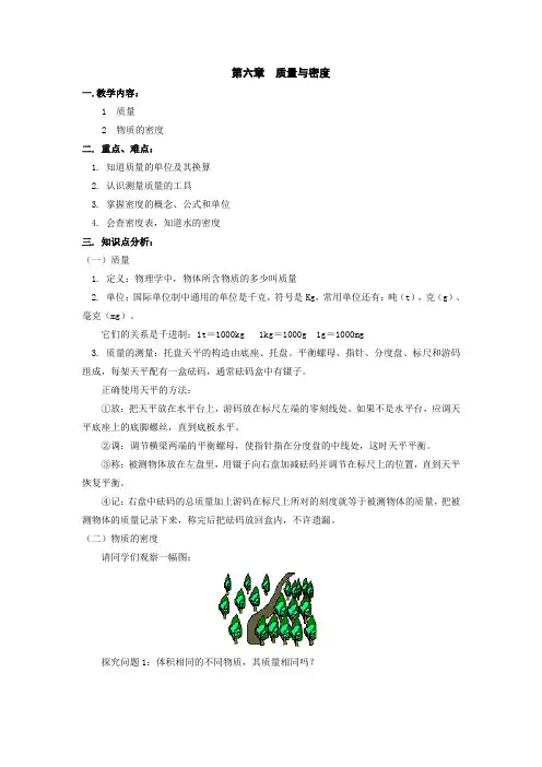 八年级物理质量与密度1