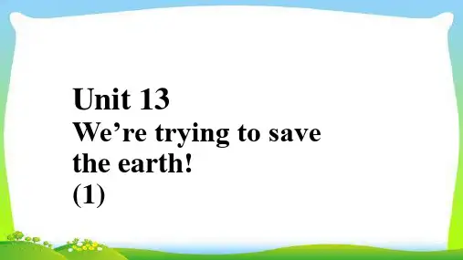 人教九年级英语全册口头翻译精练Unit13We'retryingtosavetheearth完美