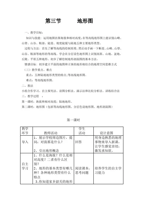 地形图教学设计