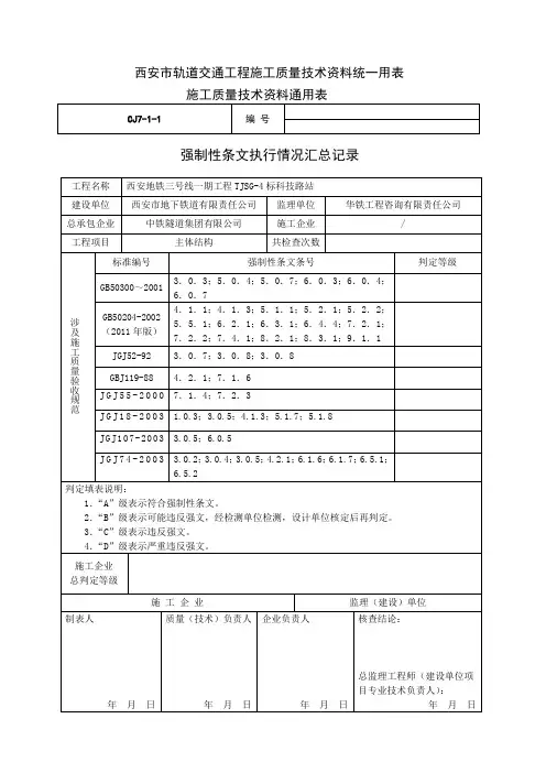 强制性条文(主体结构)