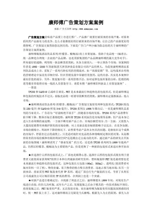 康师傅广告策划方案
