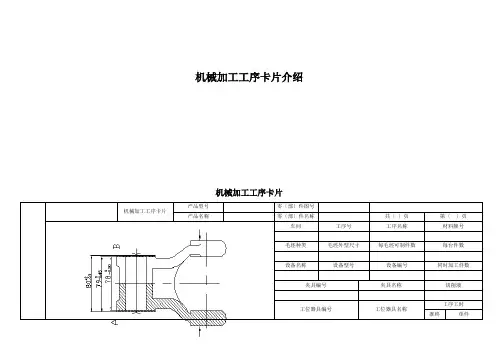 机械加工工序卡片介绍