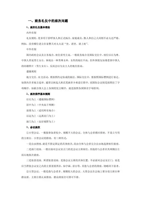 座次、乘车、乘电梯的礼仪