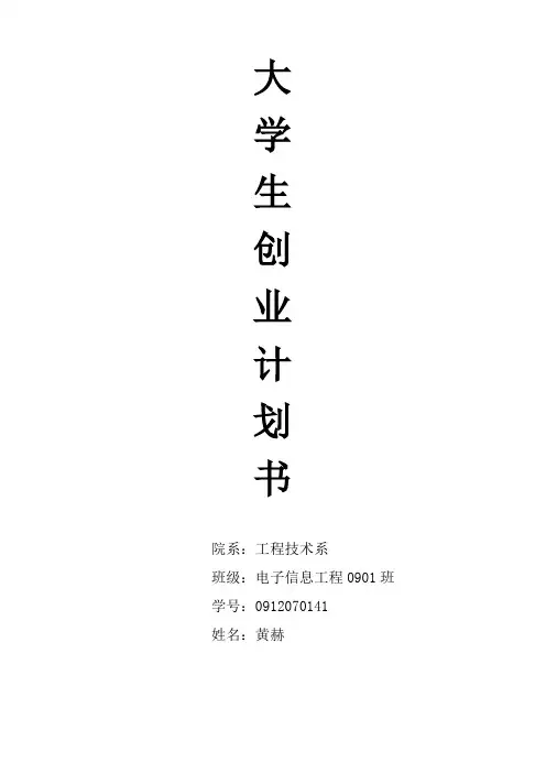 大学生创业规划书
