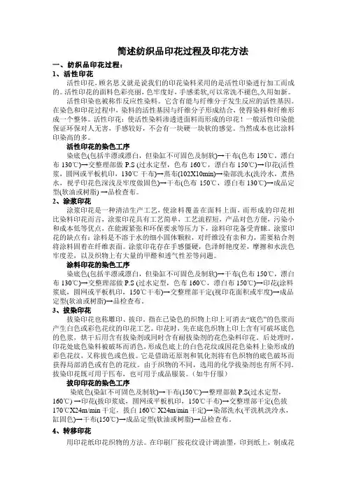 纺织品印花过程及印花方法