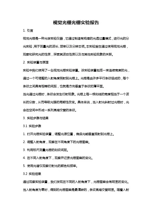 视觉光栅光栅实验报告