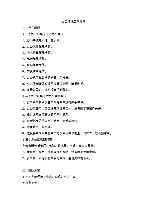 公司办公环境整改方案