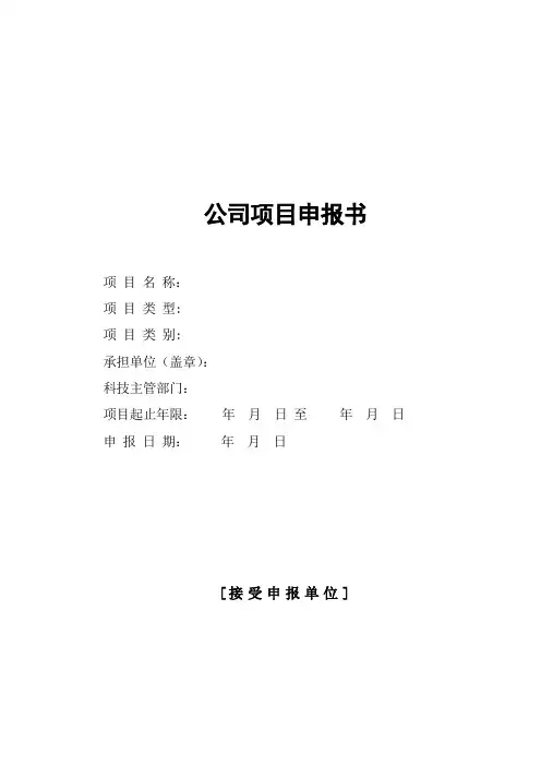 公司项目申报书范文