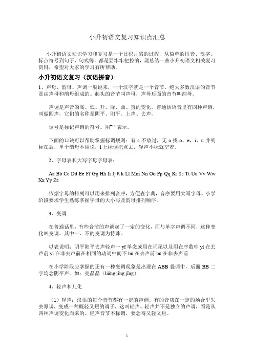 小升初语文复习知识点汇总