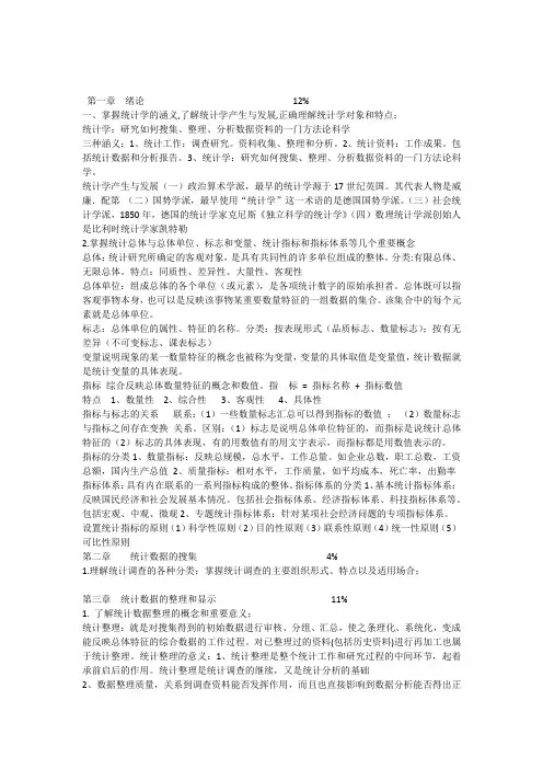 统计学原理知识点