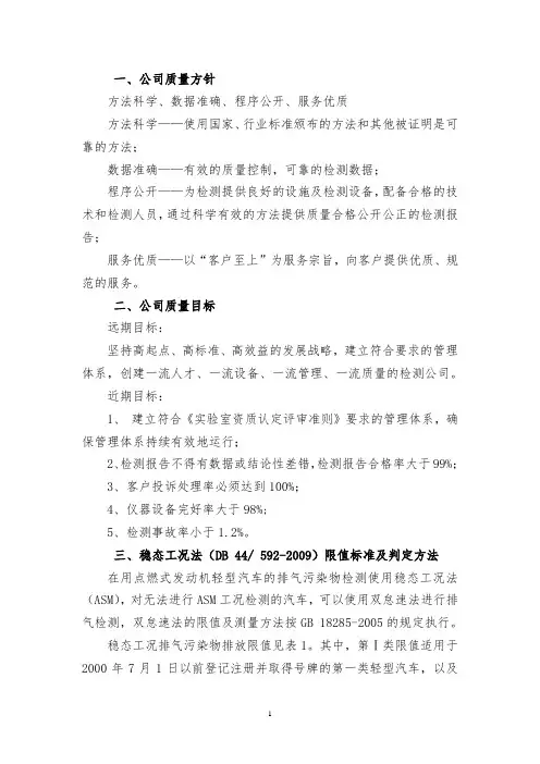 检测站人员重点记忆内容