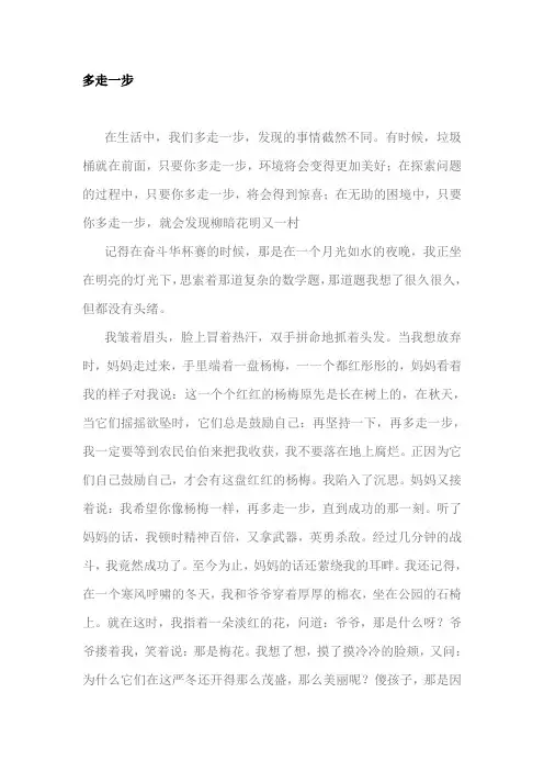 多走一步作文800字