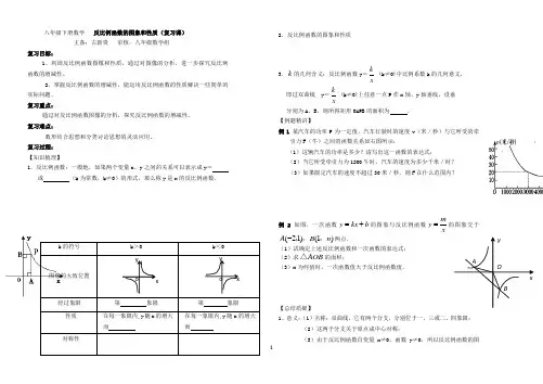 反比例函数的图象和性质(复习课)