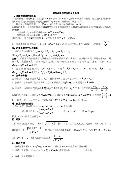第三章  直线与方程知识点