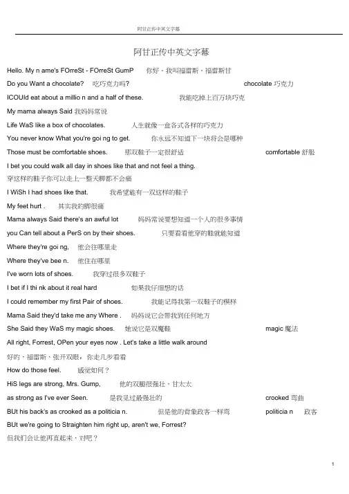 阿甘正传中英文字幕 2