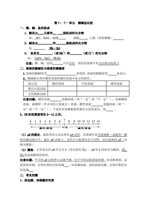 第十、十一单元知识点
