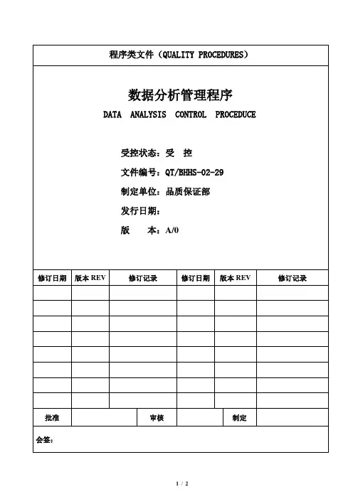 数据分析管理程序