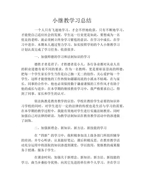 小继教学习总结