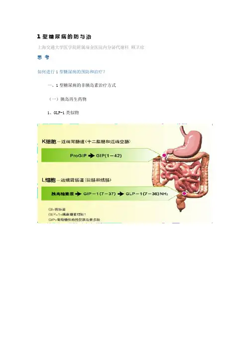 1型糖尿病的防与治