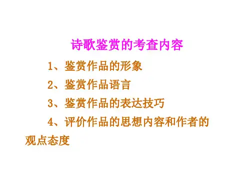 古代诗歌鉴赏——鉴赏诗歌的形象共36页