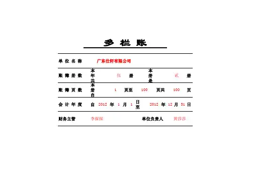账本封面