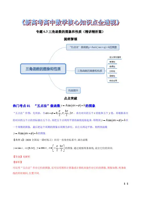 专题6.3 三角函数的图象和性质(精讲精析篇)(解析版)