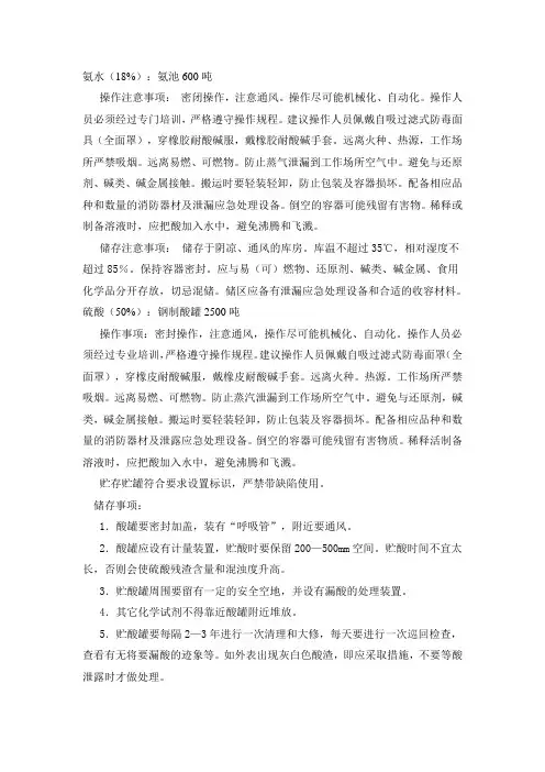 氨水、硫酸