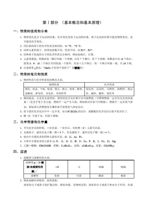 人教版初中化学总复习资料 2
