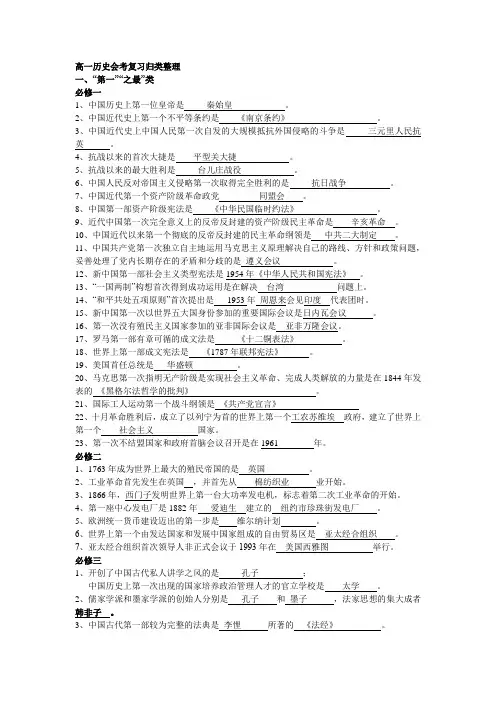 高中会考历史复习资料