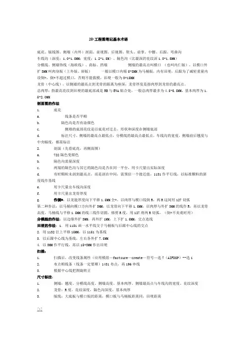 2D工程图笔记基本术语