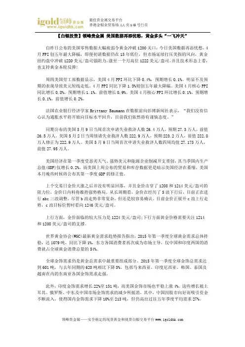 【白银投资】美国数据再添忧愁,黄金多头“一飞冲天”