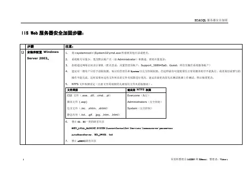 Web服务器安全加固步骤