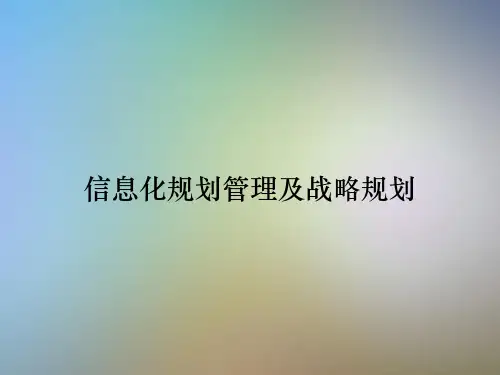 信息化规划管理及战略规划
