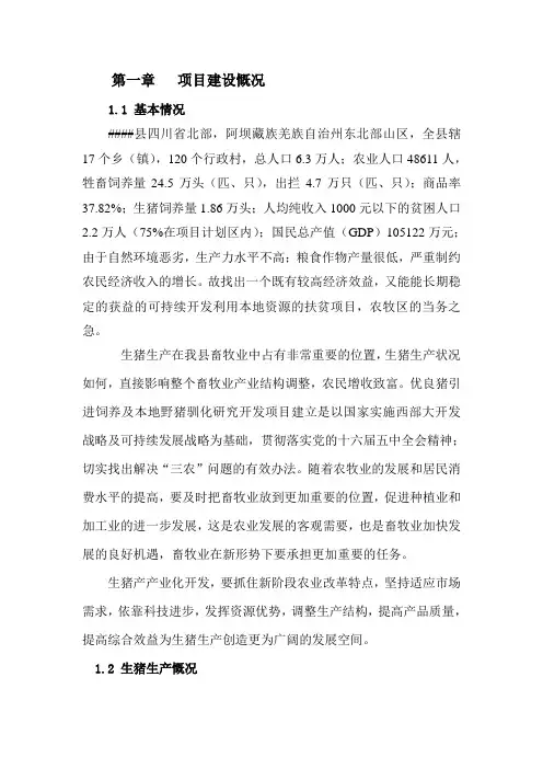 肉猪产业化养殖基地项目建设可行性研究报告