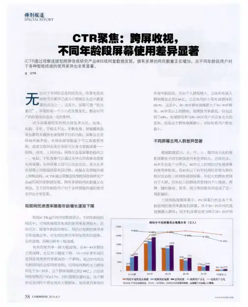 CTR聚焦:跨屏收视,不同年龄段屏幕使用差异显著