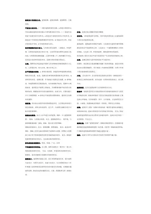 建筑设计与工程制图考试重点