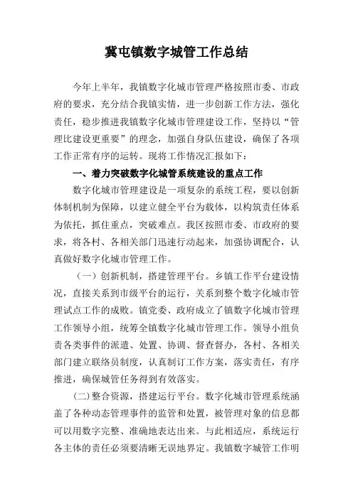 数字城管工作总结