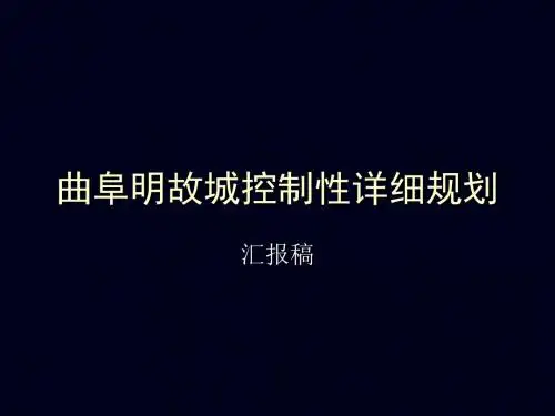 控制性详细规划案例分析
