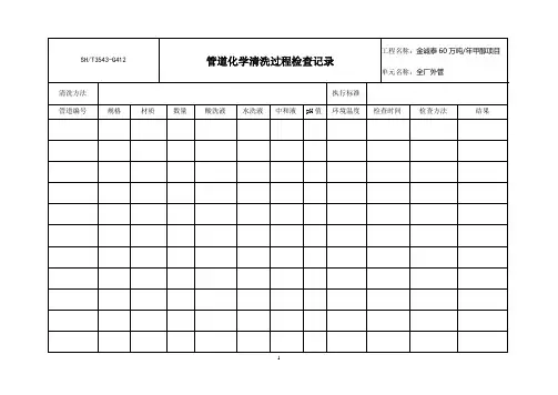 管道化学清洗记录