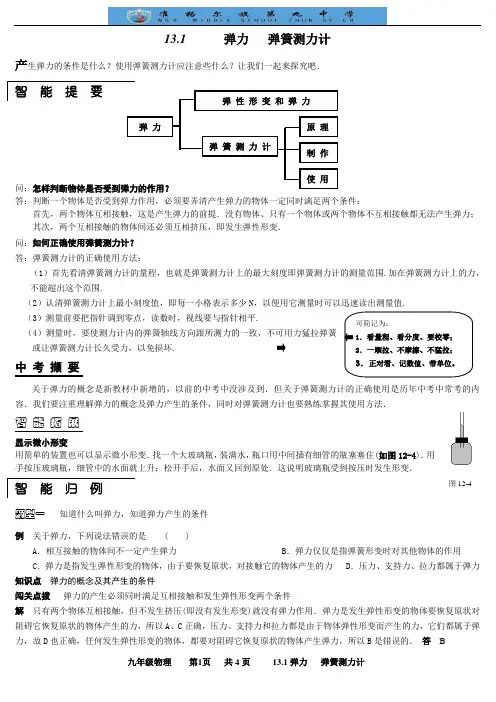 物理13.1弹力 弹簧测力计