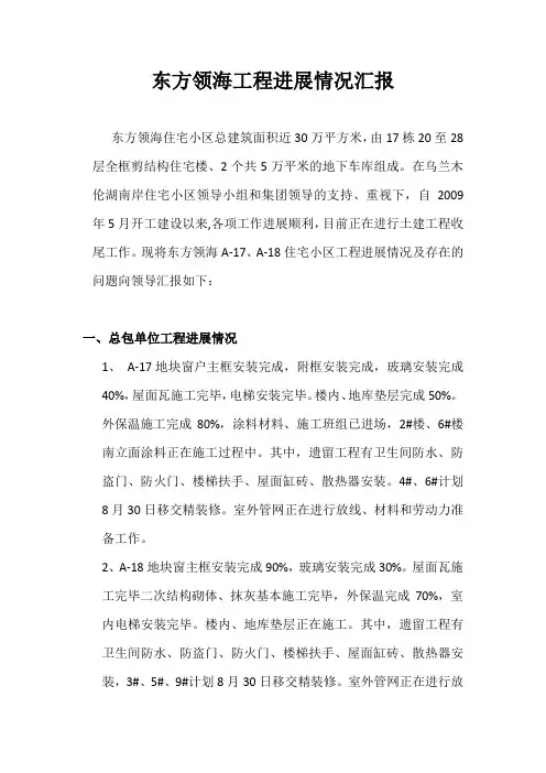 房地产工程进展情况汇报 )