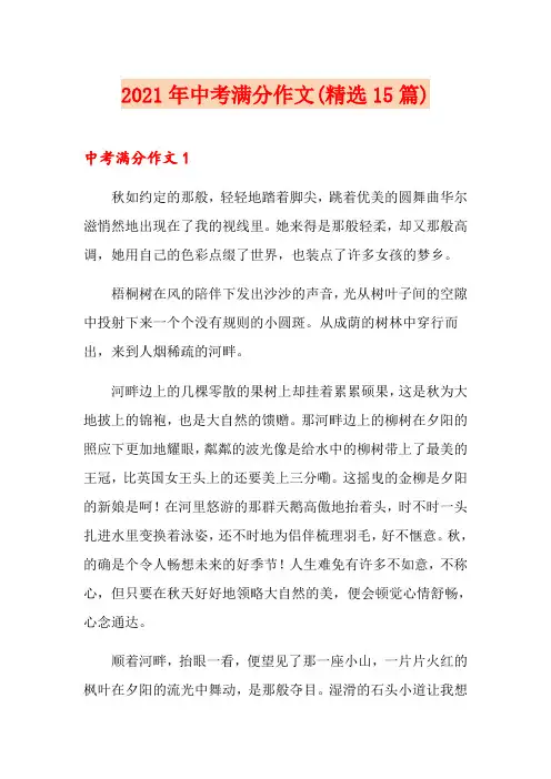 2021年中考满分作文(精选15篇) 2