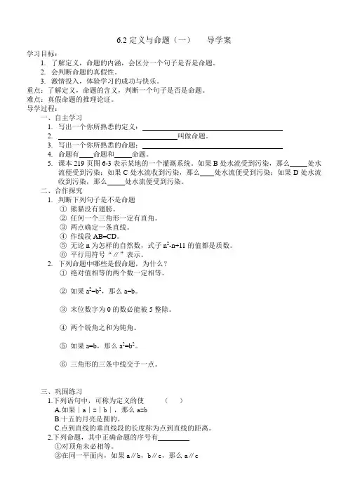 6.2定义与命题(一)___导学案