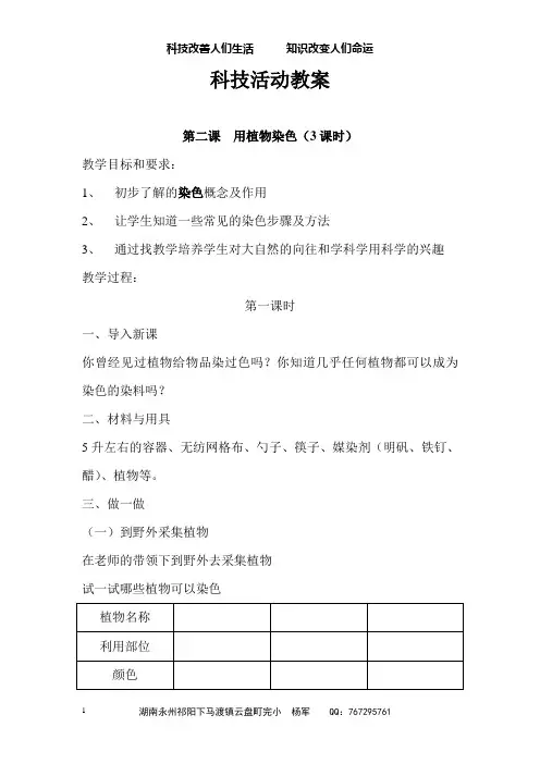 科技活动教案
