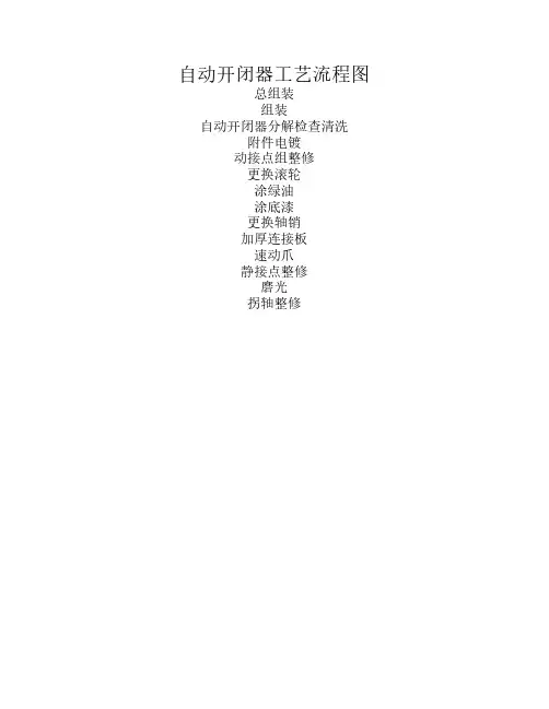 自动开闭器工艺流程图