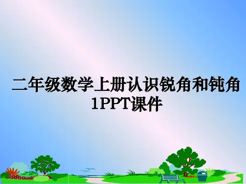 最新二年级数学上册认识锐角和钝角1PPT课件课件PPT
